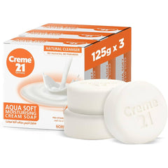 Creme 21 Aqua Soft Moisturising Cream Soap Pack Of 3 125gm